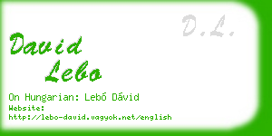david lebo business card